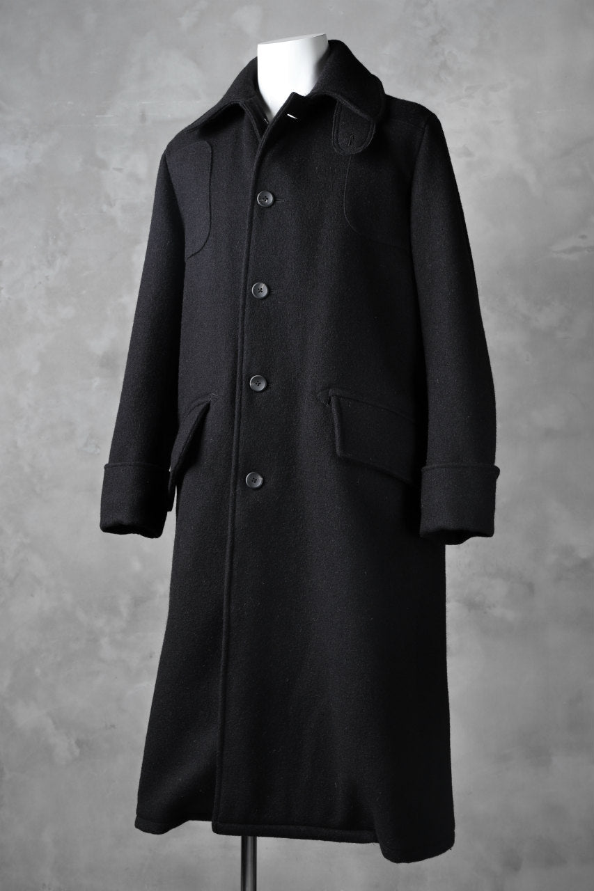 sus-sous foot guards great coat / W90N10 Raised back melton (NAVY BLACK)