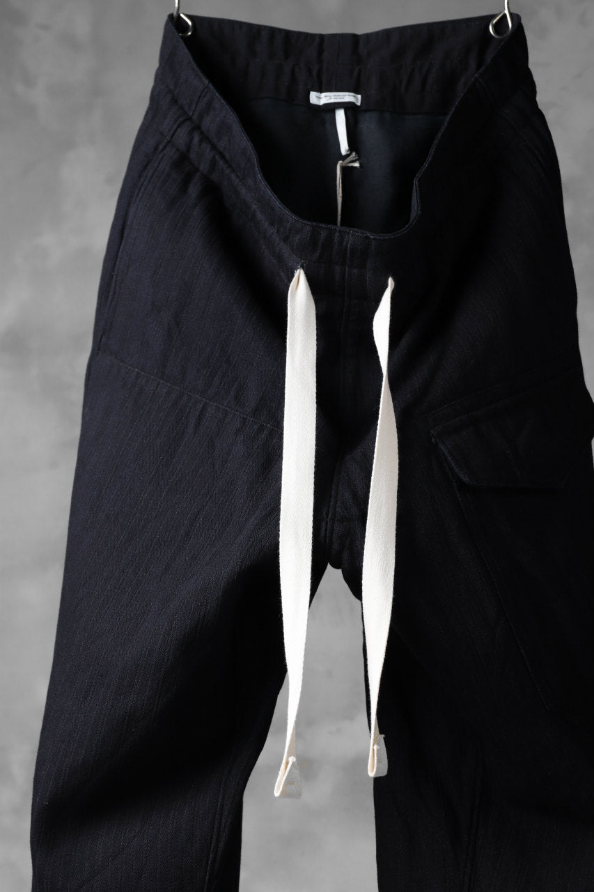 sus-sous wide trousers MK-1 / C65L35 stripe twill (INDIGO CHARCOAL)
