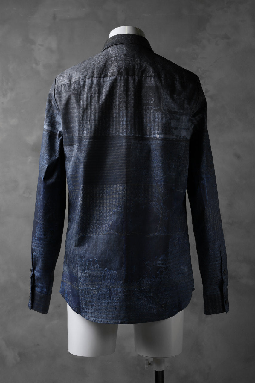 安い低価ブランド古着！日本製 FDMTL マルチパターンデニムシャツ 刺し子 襤褸 藍染 トップス