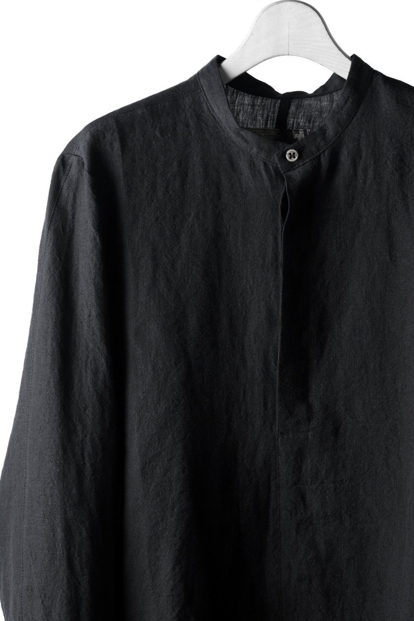 Load image into Gallery viewer, Hannibal. Band Collar Half Front Button Shirt (NIGHT)