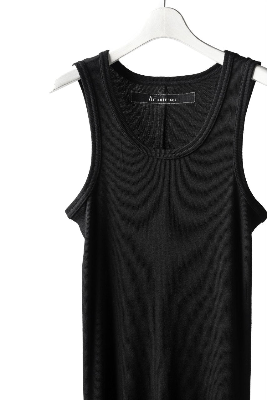 A.F ARTEFACT LONG TANK TOP / RIB COTTON  (BLACK)