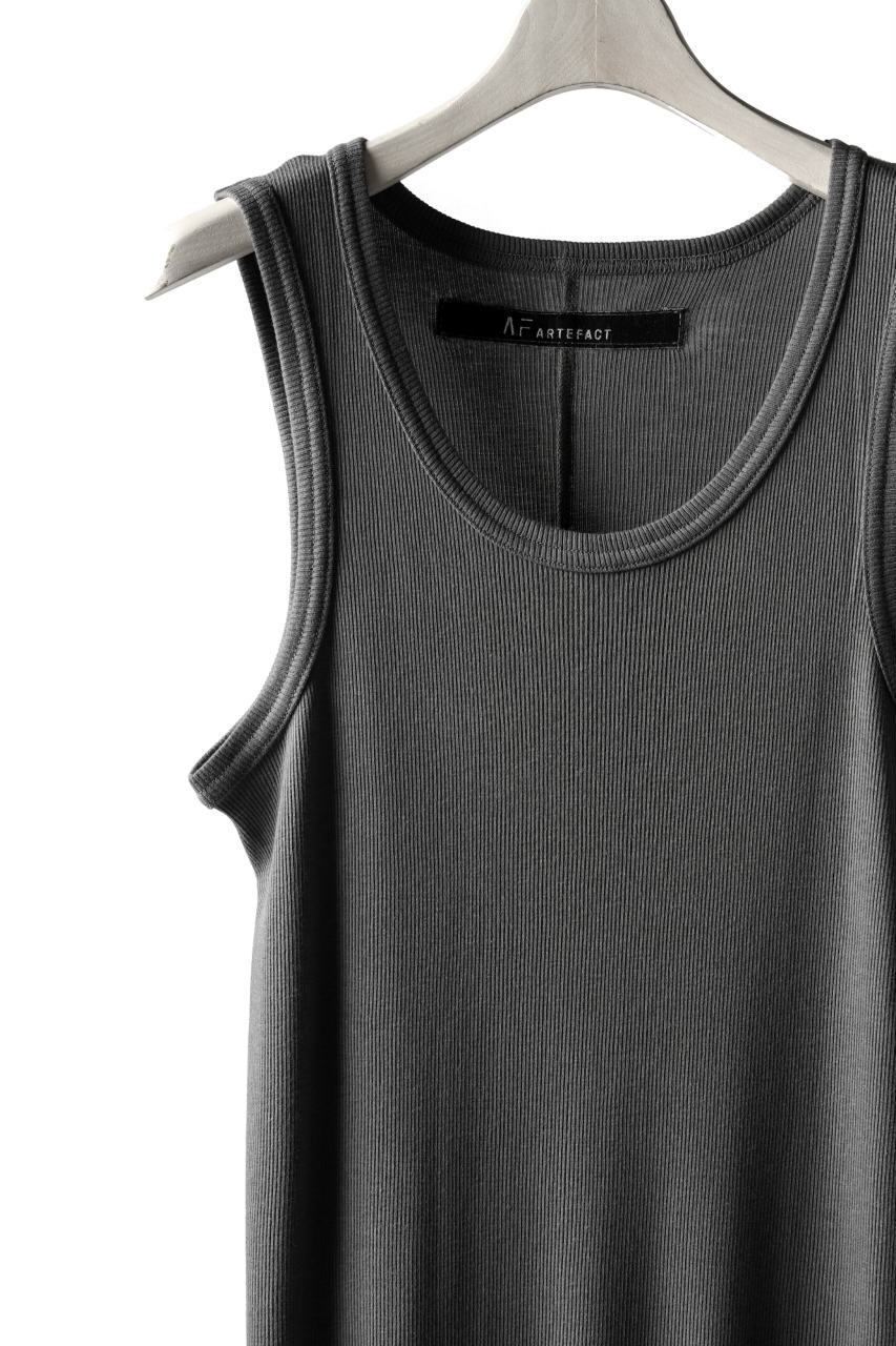 A.F ARTEFACT LONG TANK TOP / COTTON RIB (GREY)