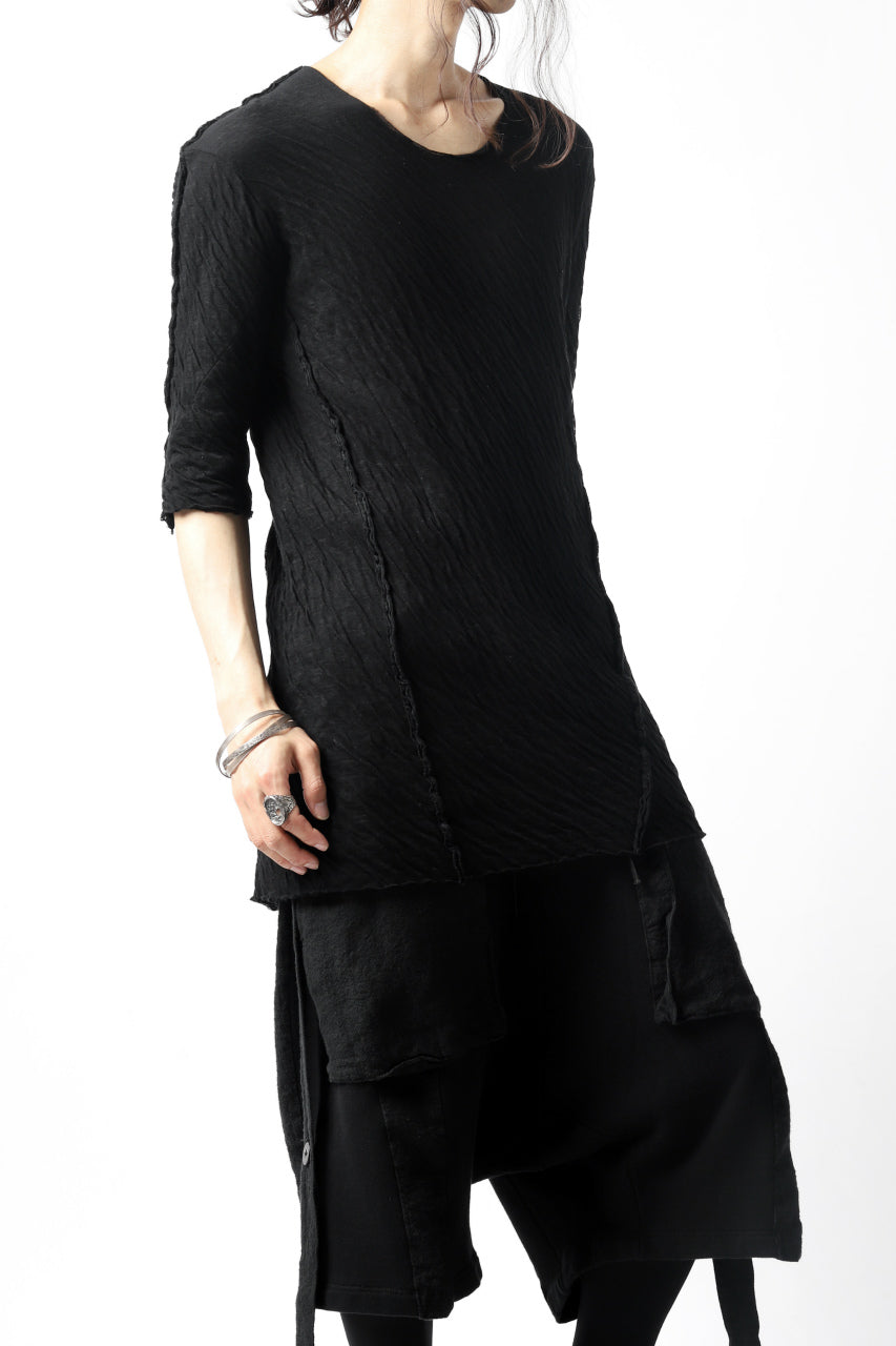 A.F ARTEFACT OUT SEAM H/S T-SHIRT / DOUBLEFACE JERSEY (BLACK x BLACK)