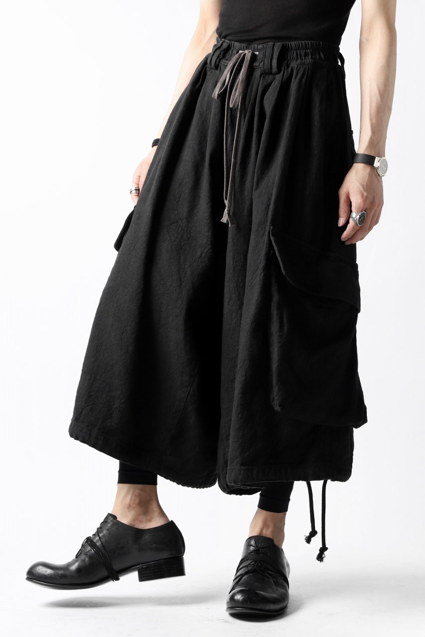 画像をギャラリービューアに読み込む, A.F ARTEFACT DRAWSTRING-HEM WIDE CARGO PANTS (BLACK)