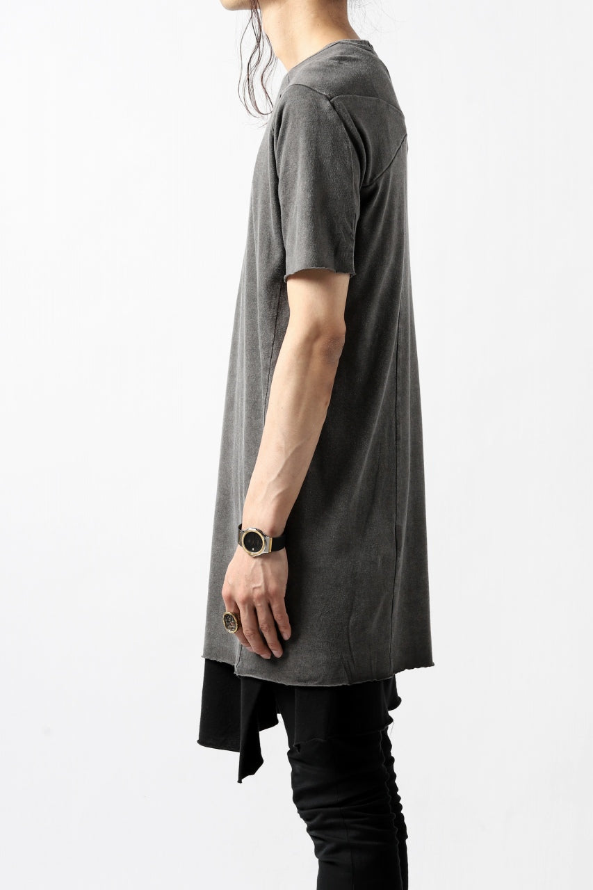 A.F ARTEFACT MULTI PANELED T-SHIRT / DYED COTTON JERSEY (GREY)