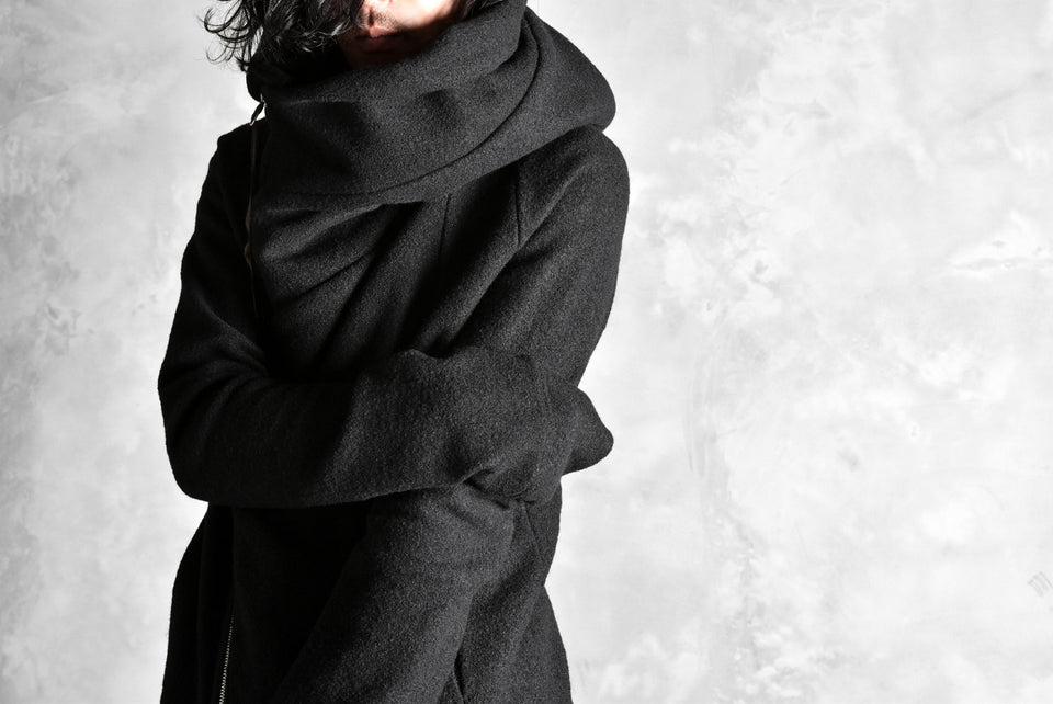 画像をギャラリービューアに読み込む, N/07 Wrap Hooded Jacket / Woolring Fleece (BLACK)