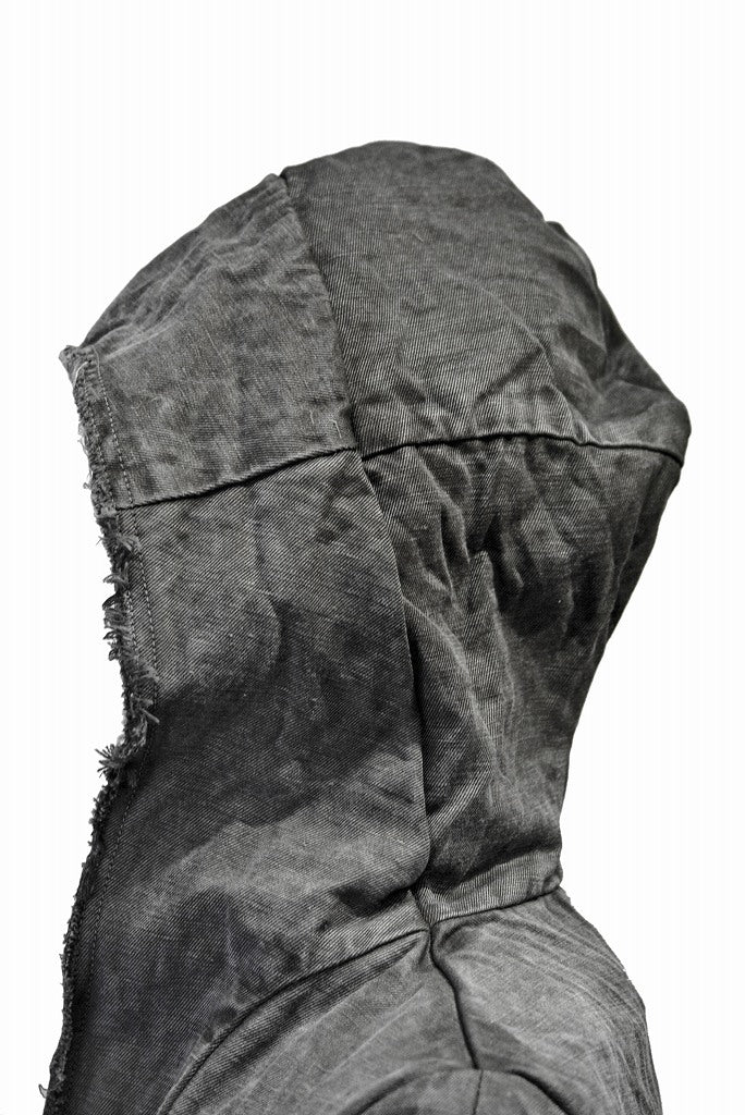N/07 jacket hooded c/li slub twill fabric sumi dyed (SUMI BLACK)