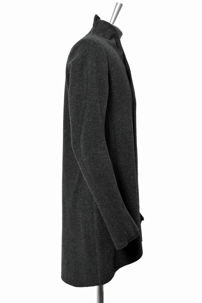 N/07  middle coat "tunicam" [stretch knit melton | hi neck anatomy] (GREY)