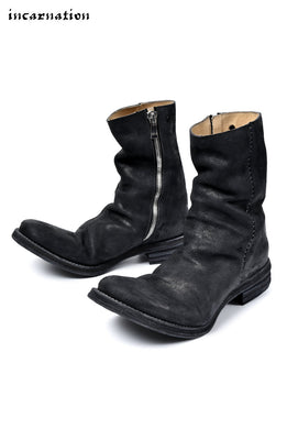 incarnation exclusive REVERSED HORSE LEATHER SIDE-ZIP/HAND STITCH LINED BOOTS