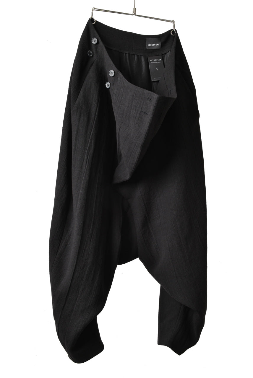 SOSNOVSKA exclucive CRUMPLER OVERWIDE PANTS (BLACK)