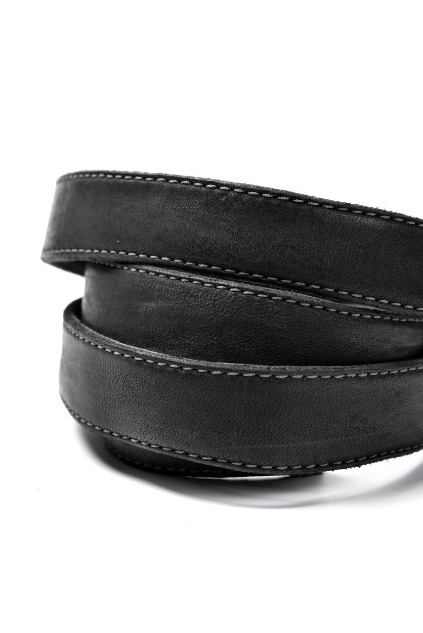 画像をギャラリービューアに読み込む, incarnation HORSE LEATHER NARROW BELT with G.I BUCKLES (DARK GREY)