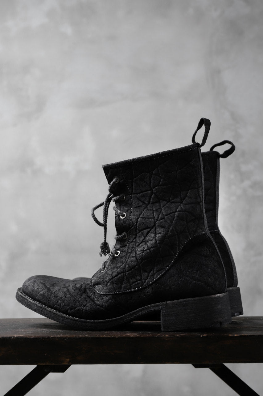 Load image into Gallery viewer, ierib exclusive LOGGER lace up boots / african elephant hand dyed (BLACK)