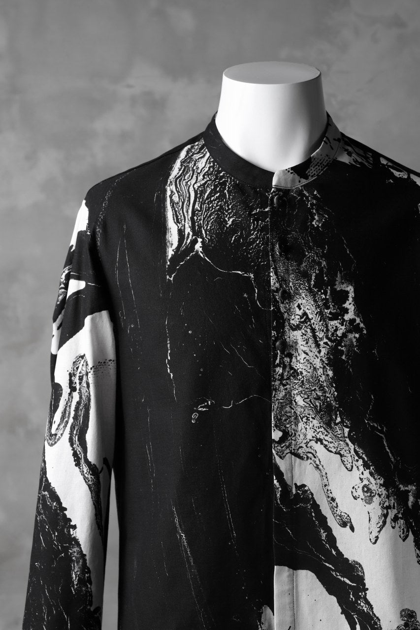 _vital mandarin collar shirt / texture print