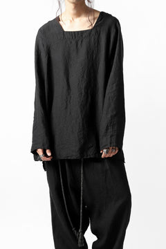 Load image into Gallery viewer, _vital square neck tunica tops / organic linen (BLACK)