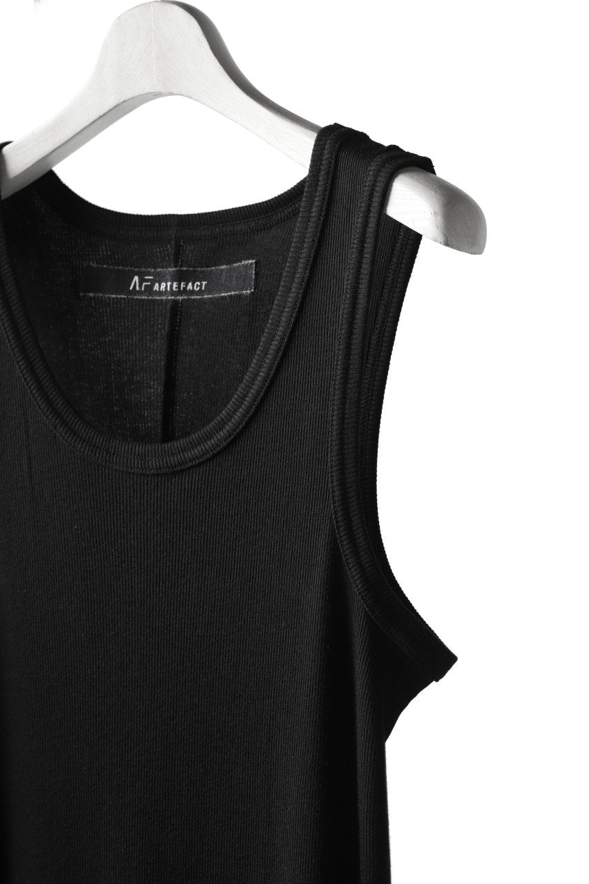 A.F ARTEFACT LONG TANK TOP / RIB COTTON  (BLACK)