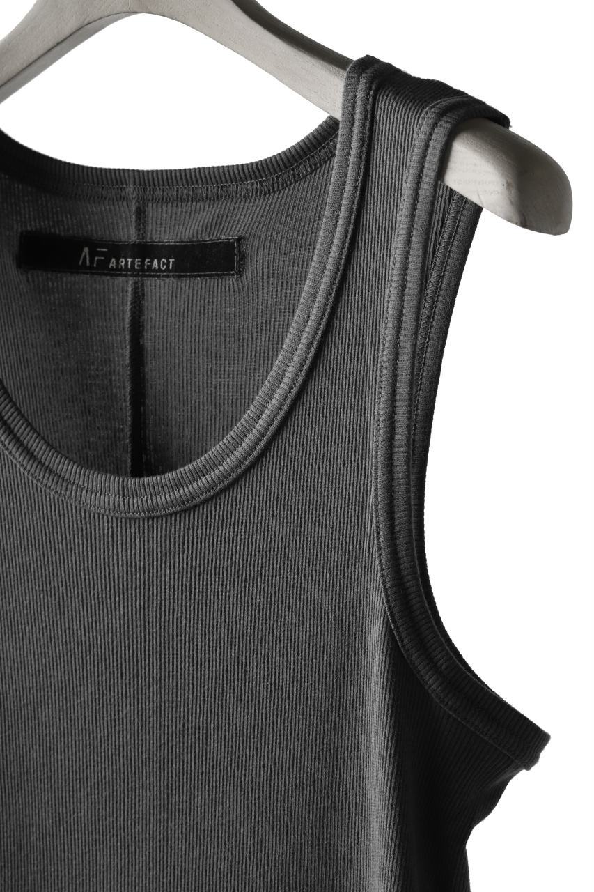 A.F ARTEFACT LONG TANK TOP / COTTON RIB (GREY)