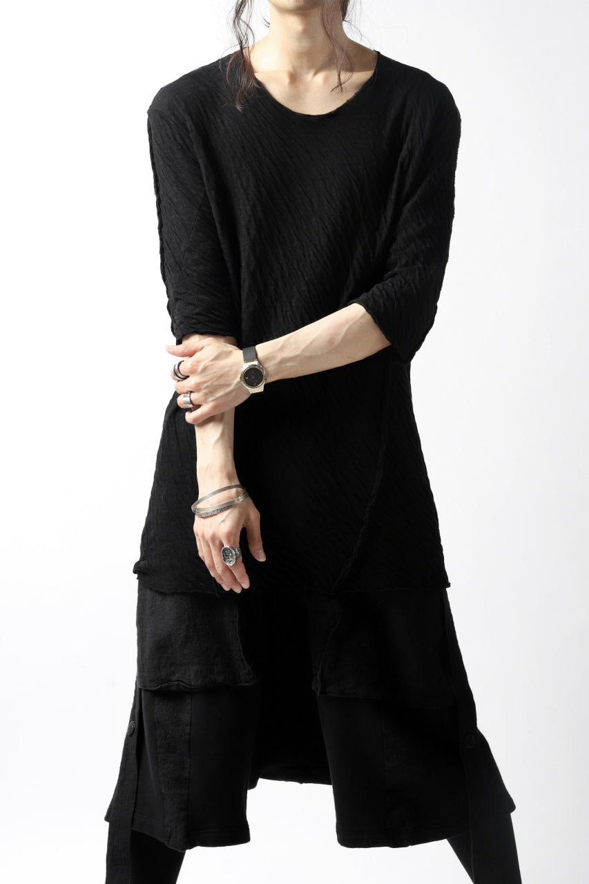 A.F ARTEFACT OUT SEAM H/S T-SHIRT / DOUBLEFACE JERSEY (BLACK x BLACK)