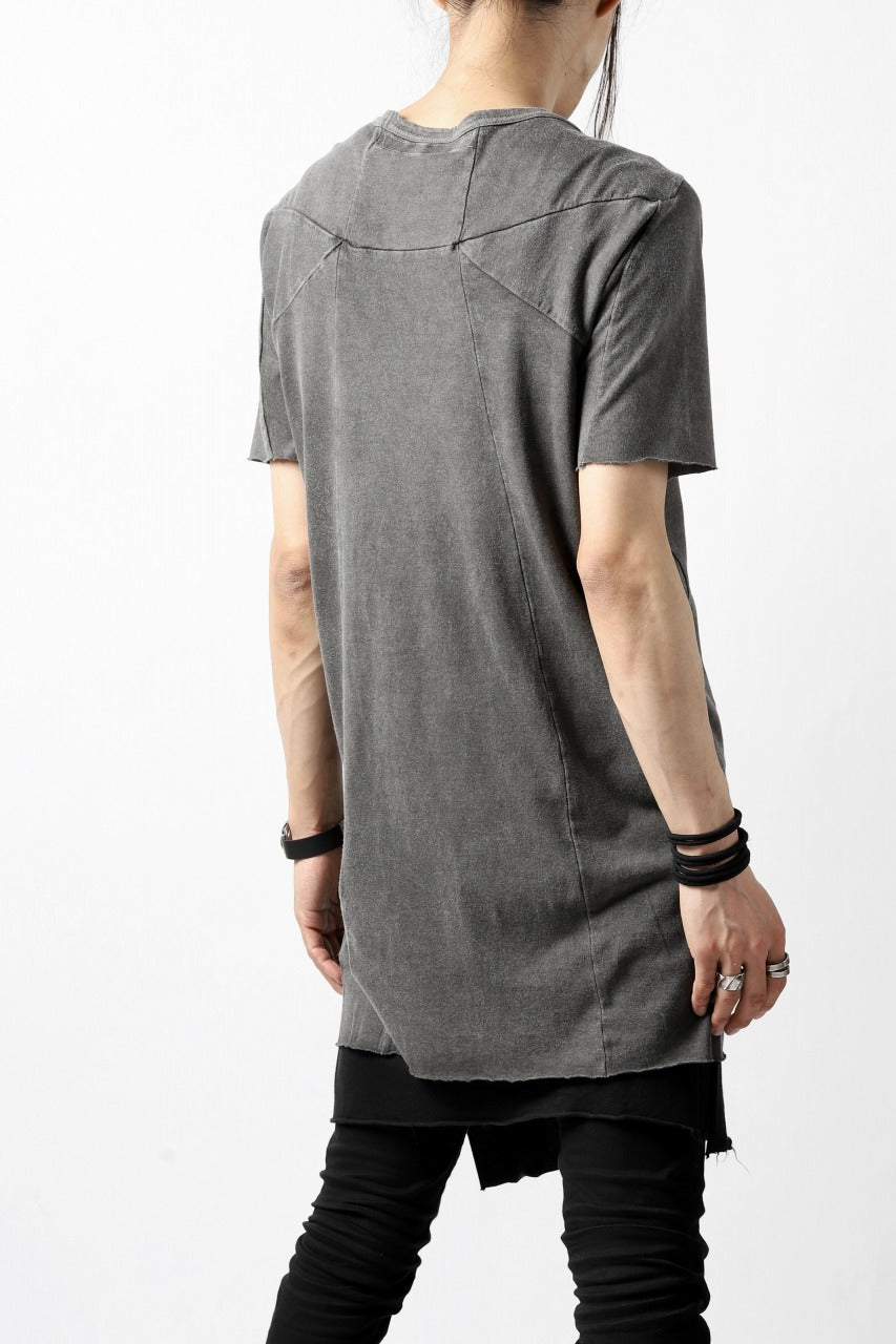 A.F ARTEFACT MULTI PANELED T-SHIRT / DYED COTTON JERSEY (GREY)