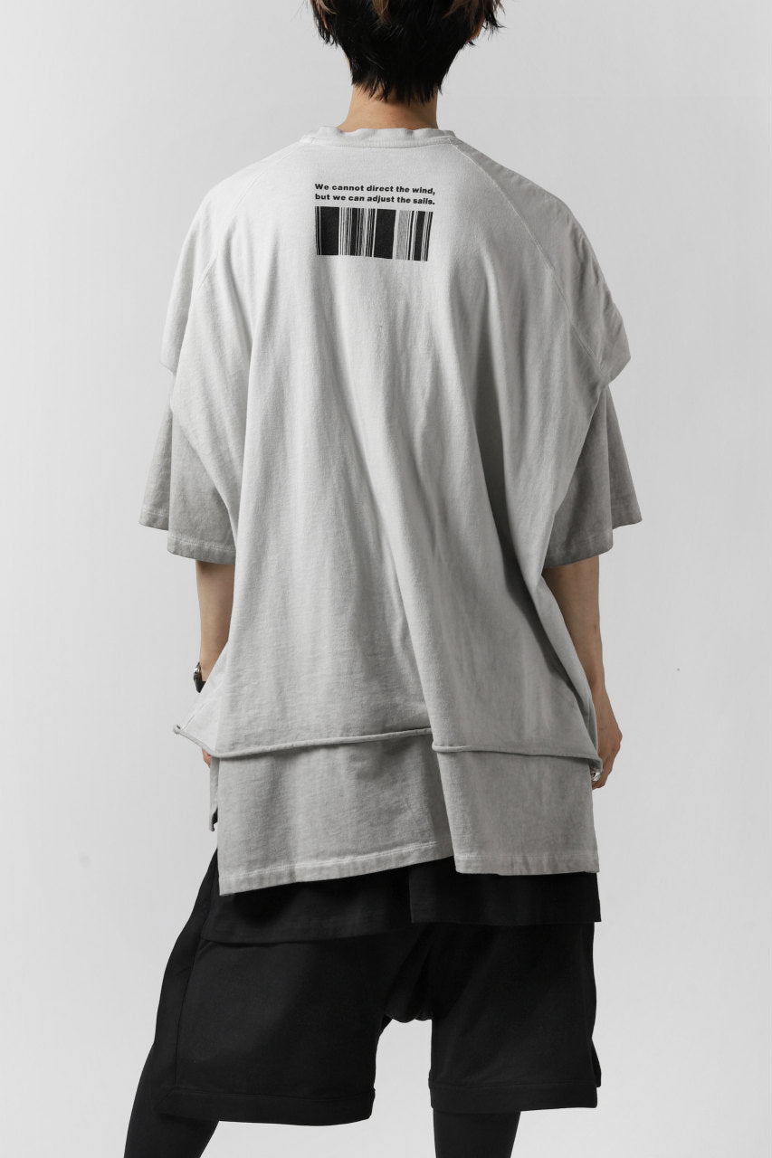A.F ARTEFACT "TWINS" ICE DYEING LAYERED OVER SIZE TOPS (GREY)