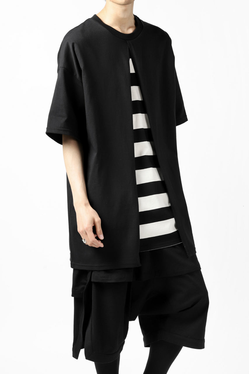 A.F ARTEFACT "OVERLAP" LAYERED LOOSEY TOPS (BLACK×IVORY)