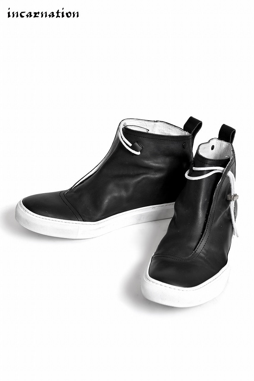 incarnation "HORSE LEATHER” WRAP FRONT MID SNEAKER LINED