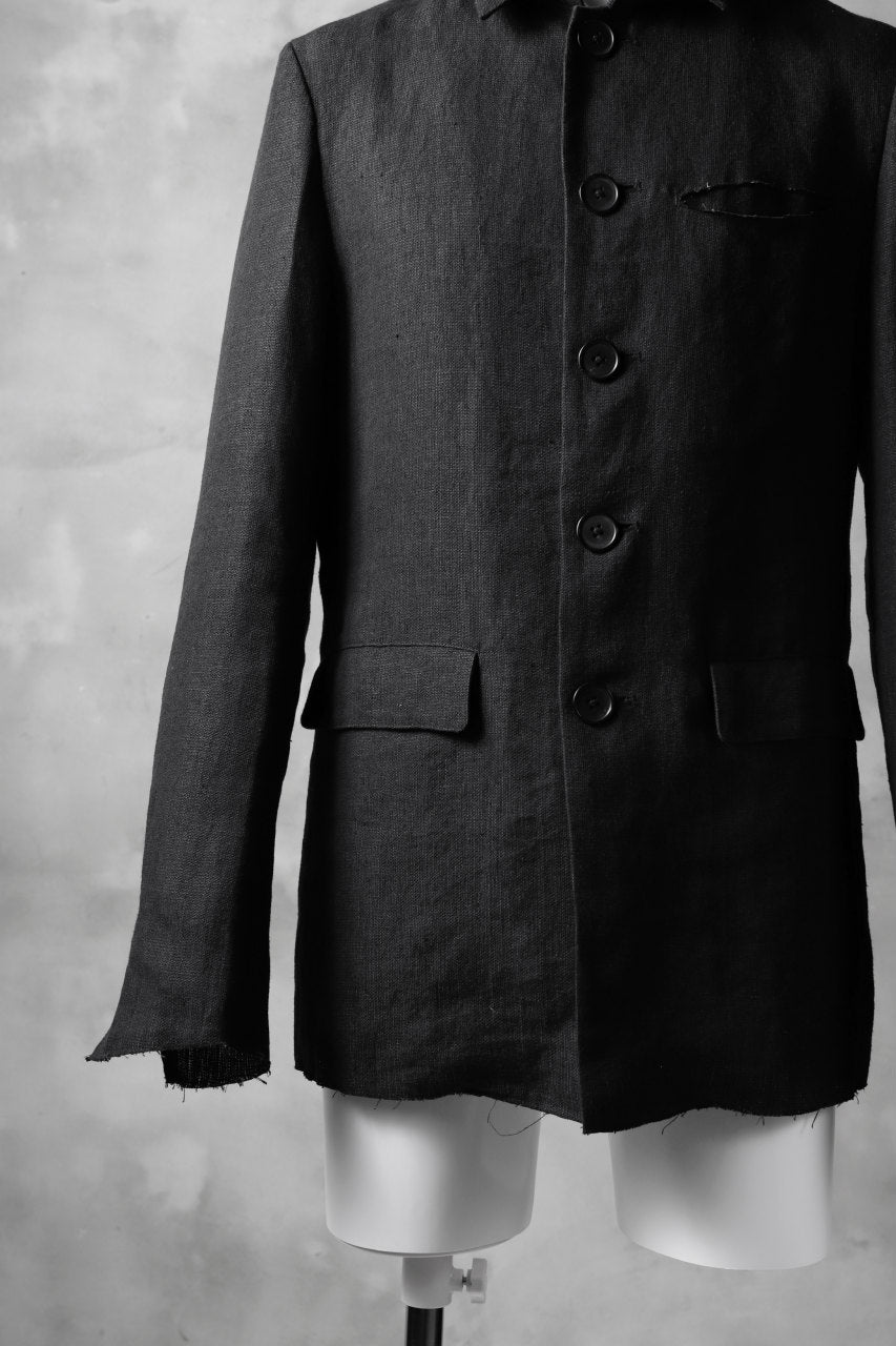 Load image into Gallery viewer, blackcrow shirt-collar 5B jacket / hemp (black)