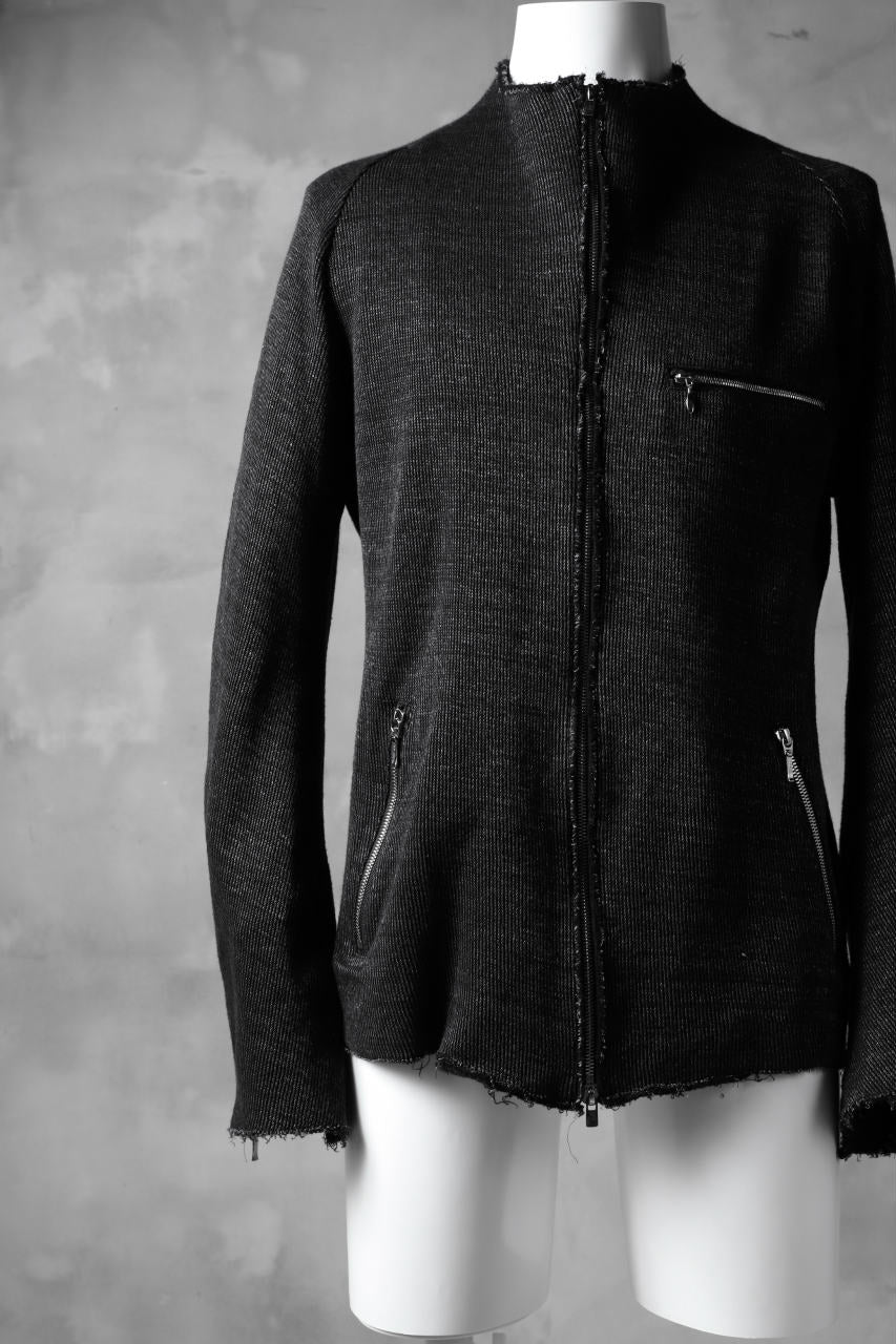 Load image into Gallery viewer, blackcrow raglan zip blouson / cotton&amp;hemp double faces (charcoal)