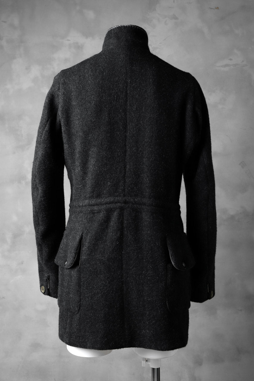 daska "BALLON"pilot jacket / reverse herringbone wool (BLACK)