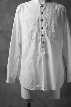 Load image into Gallery viewer, KLASICA SABRON HALF BUTTON PULLOVER SHIRT / TYPE-WRITER CLOTH (WHITE)