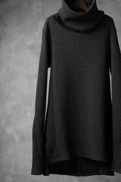 画像をギャラリービューアに読み込む, A.F ARTEFACT exclusive DUSTY WAFFLE DRAPED HIGH NECK TOPS (MELANGE BLACK)