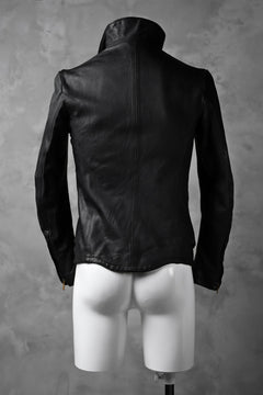 Load image into Gallery viewer, ierib exclusive high neck curved zip jacket / oiled horse soften (BLACK)