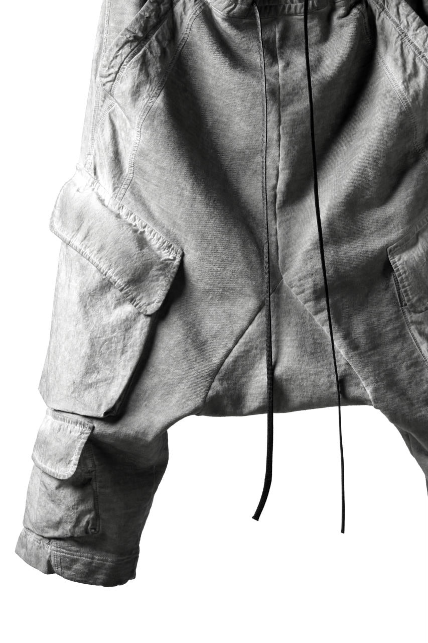 A.F ARTEFACT SWITCHING CROPPED CARGO SAROUEL / DYED COMBI FABRIC (GREY)