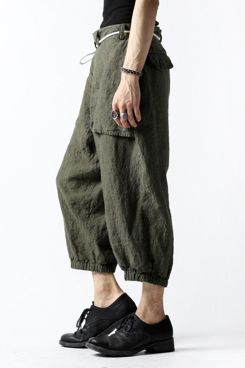 画像をギャラリービューアに読み込む, _vital exclusive covered pocket cropped pants / organic soft linen (苔/KHAKI)