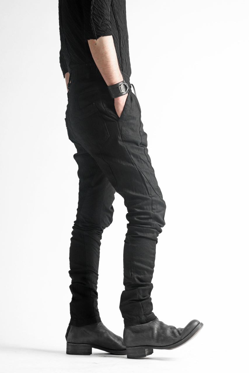 A.F ARTEFACT FITTED STRETCH LONG PANTS / COMBI FABRIC (BLACK)