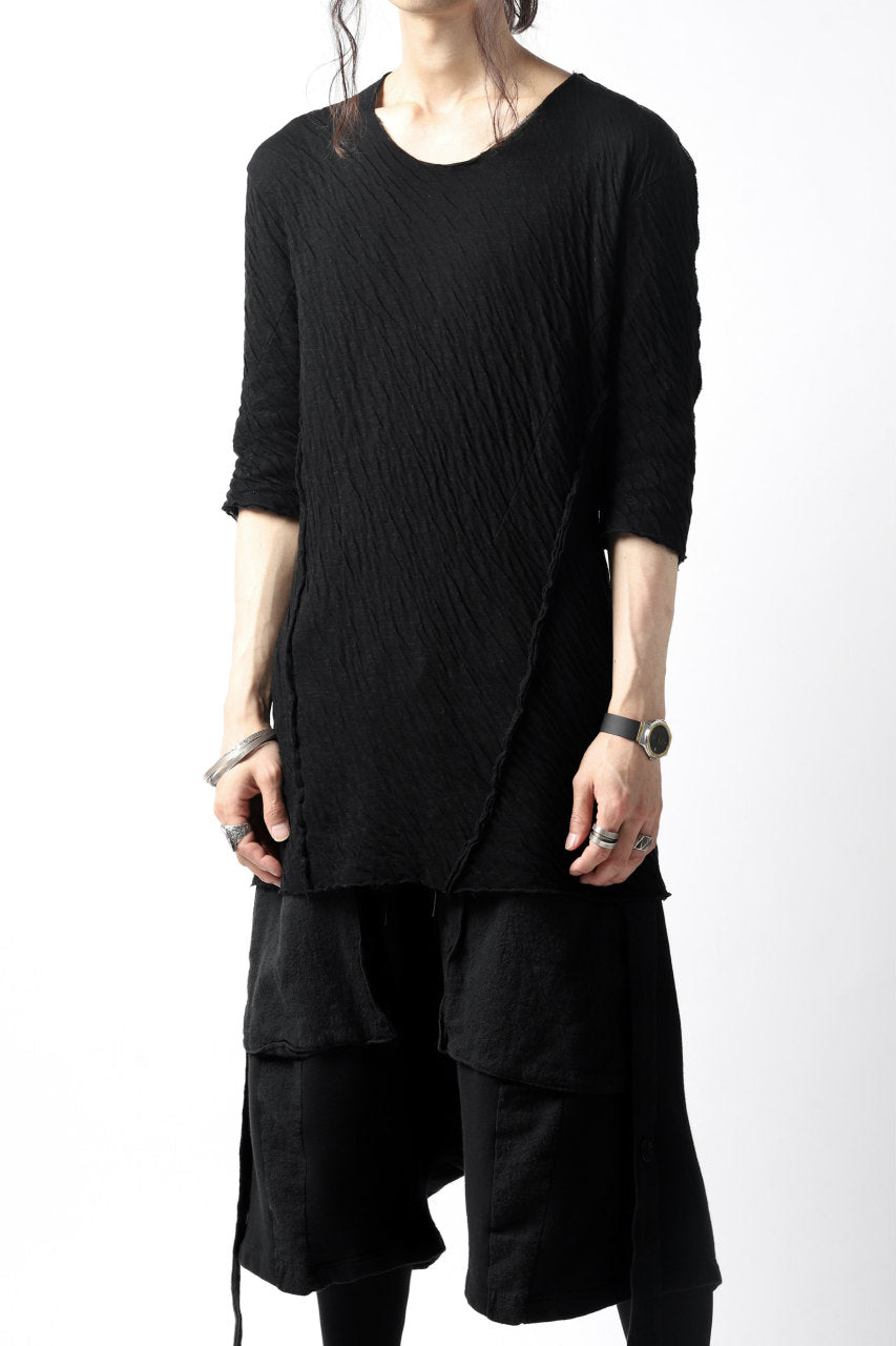 A.F ARTEFACT OUT SEAM H/S T-SHIRT / DOUBLEFACE JERSEY (BLACK x BLACK)