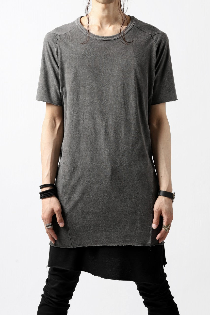 A.F ARTEFACT MULTI PANELED T-SHIRT / DYED COTTON JERSEY (GREY)