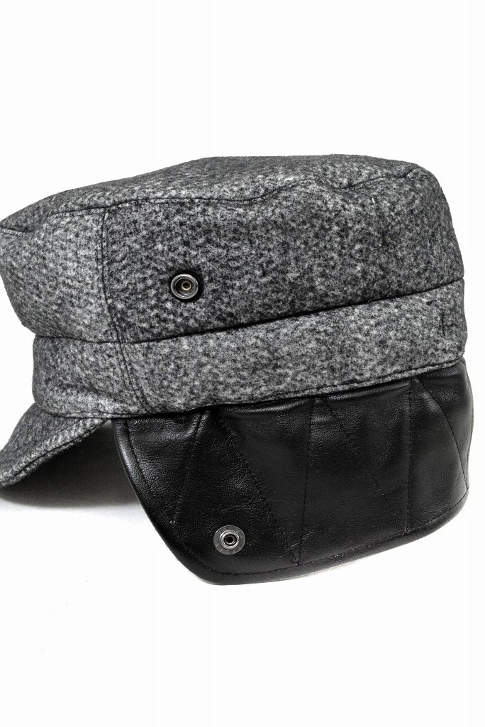 N/07 cap [three layer structure needlepunch | earmuff] (ASPHALT GREY)