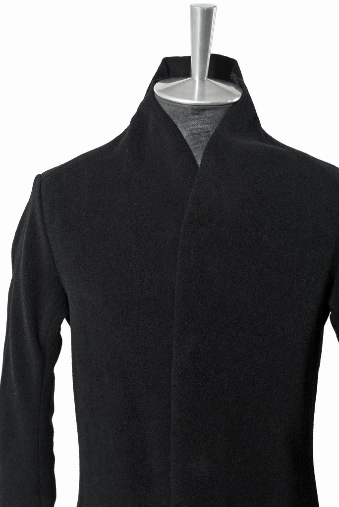 Load image into Gallery viewer, N/07  middle coat &quot;tunicam&quot; [stretch knit melton | hi neck anatomy] (BLACK)