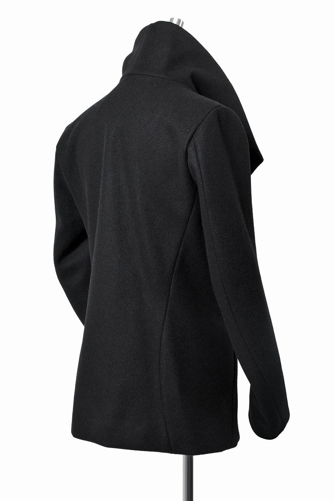 N/07 wrapcoat "asesino" [premium woolyarn cashmere | anatomy patterned] (BLACK)