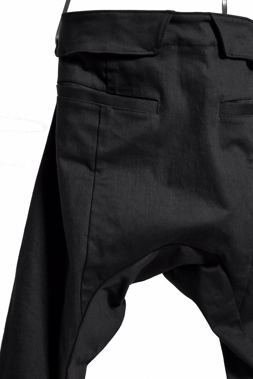 N/07 Spandex-denim stretch dropslim sarrouel pant (BLACK)