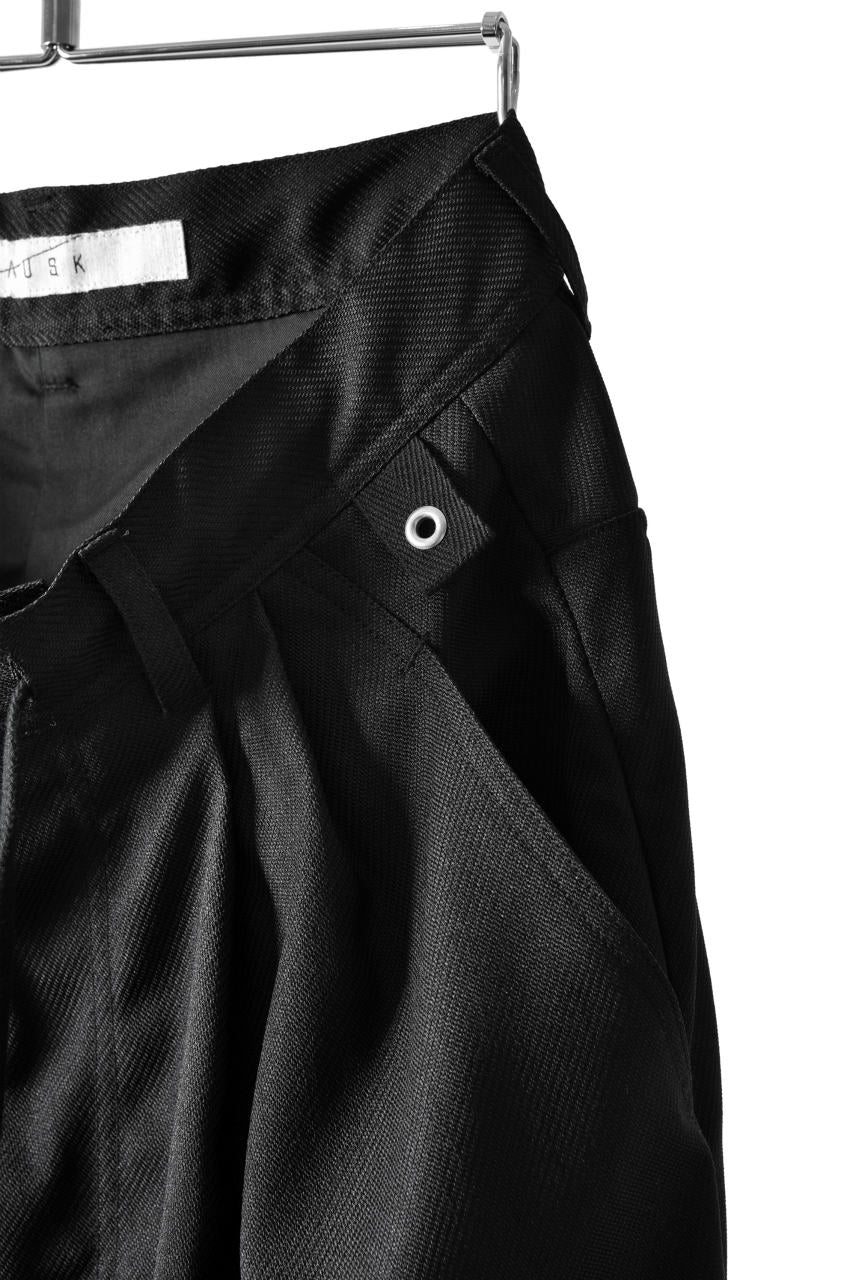 N/07 "MAUSK Detail" Three Dimensional Wide Tuck / Dart Cropped Pants #2 (BLACK)