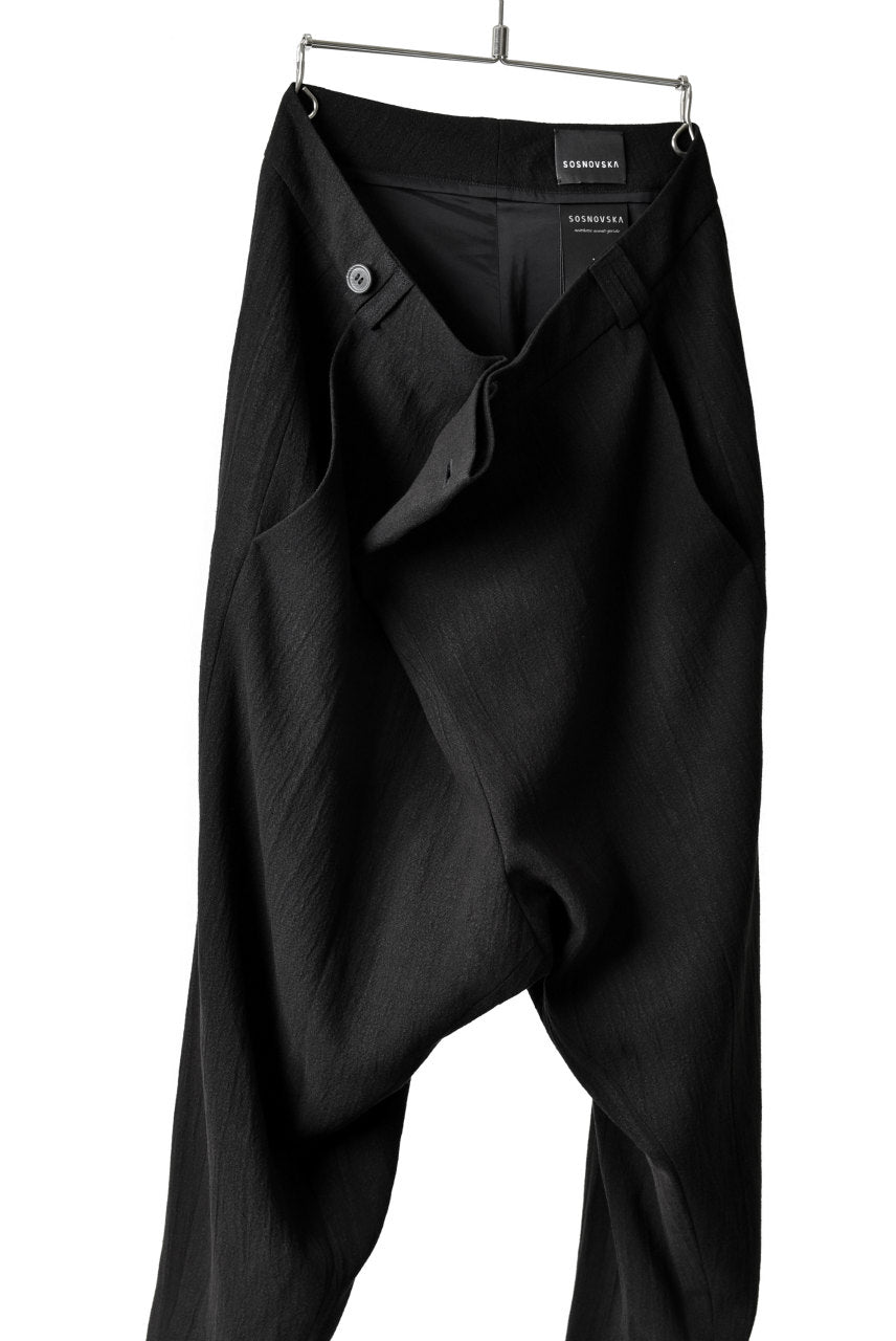 SOSNOVSKA exclusive CRUMPLED PANTS (BLACK)