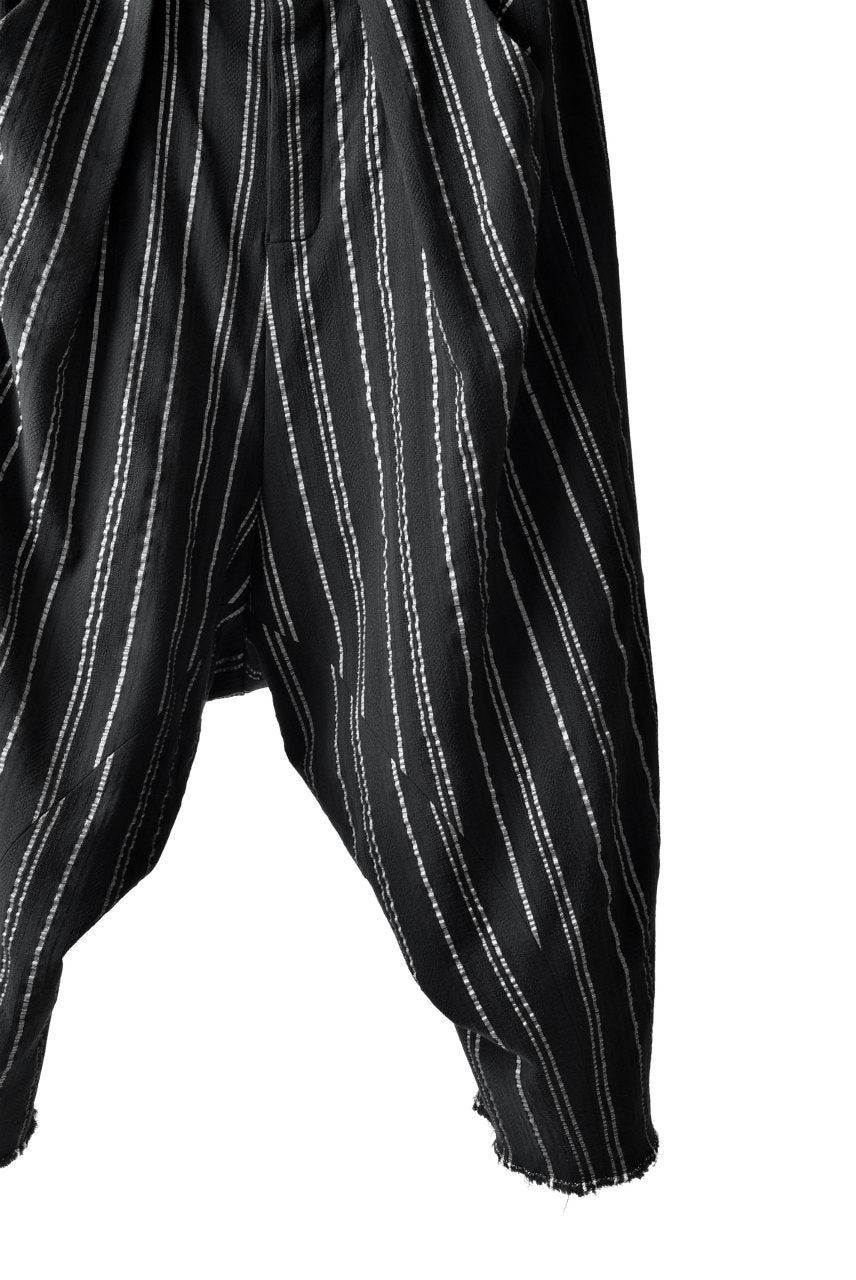 Load image into Gallery viewer, SOSNOVSKA exclusive CLOWN STYLE STRIPE PANTS (BLACK×SILVER STRIPE)