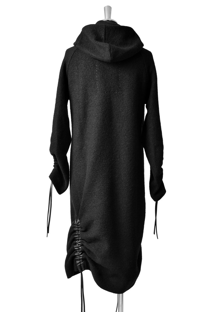 SOSNOVSKA exclusive DRAPED COCOON LONGSLEEVE HOODIE KNIT (BLACK STRIPE)