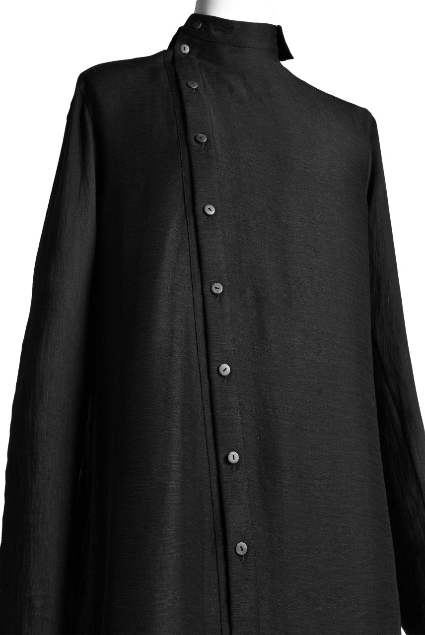 画像をギャラリービューアに読み込む, SOSNOVSKA DIAGONAL FLY LONG SHIRT (BLACK)