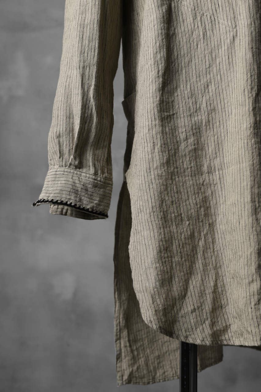 画像をギャラリービューアに読み込む, daska &quot;JOHAN&quot; stripe shirt / line plain weave (BEIGE STRIPE)