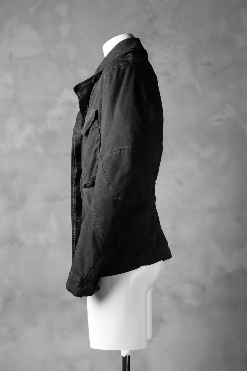 RUNDHOLZ DIP COVERED FRONT MILITARY JACKET (CARBON DYED)