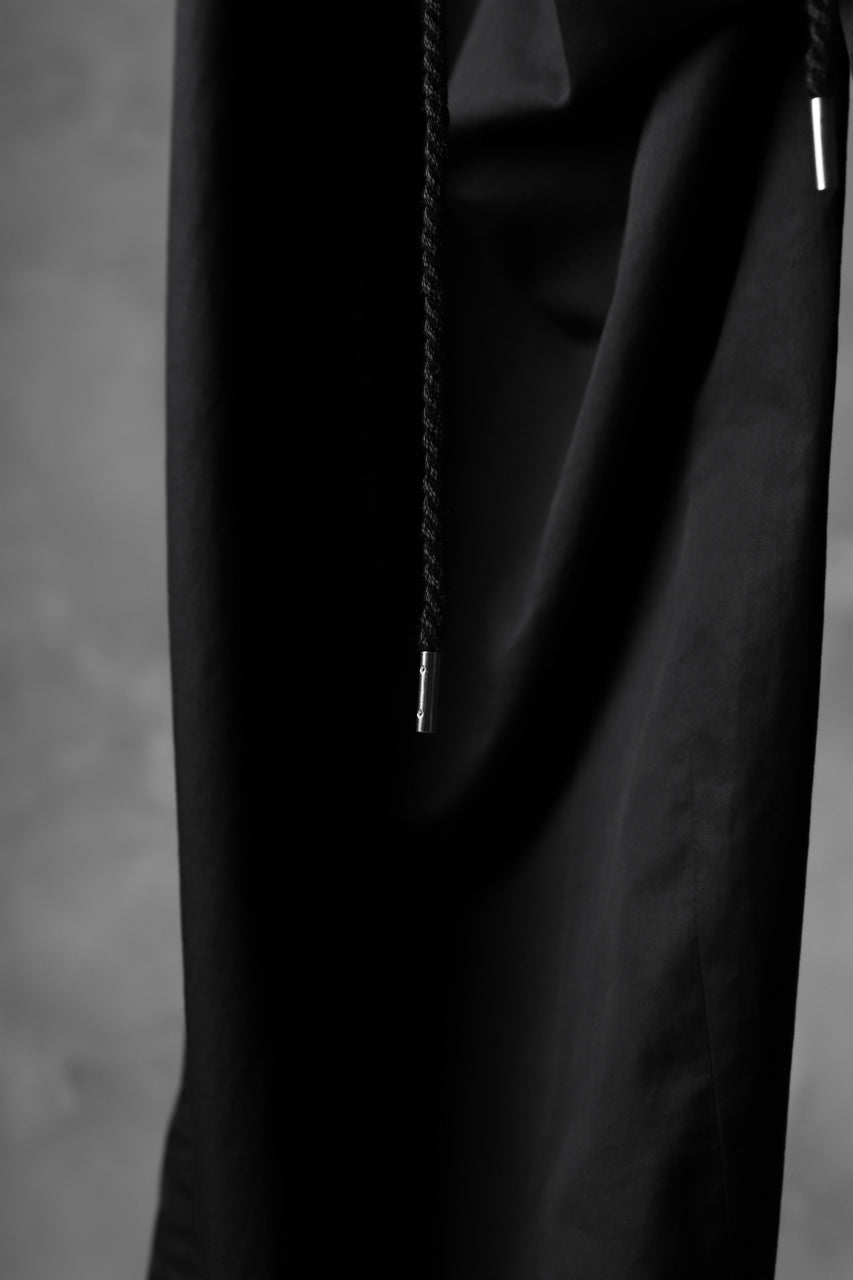 KAZUYUKI KUMAGAI High Waist Easy Wide Trousers / High Density Satin (BLACK)