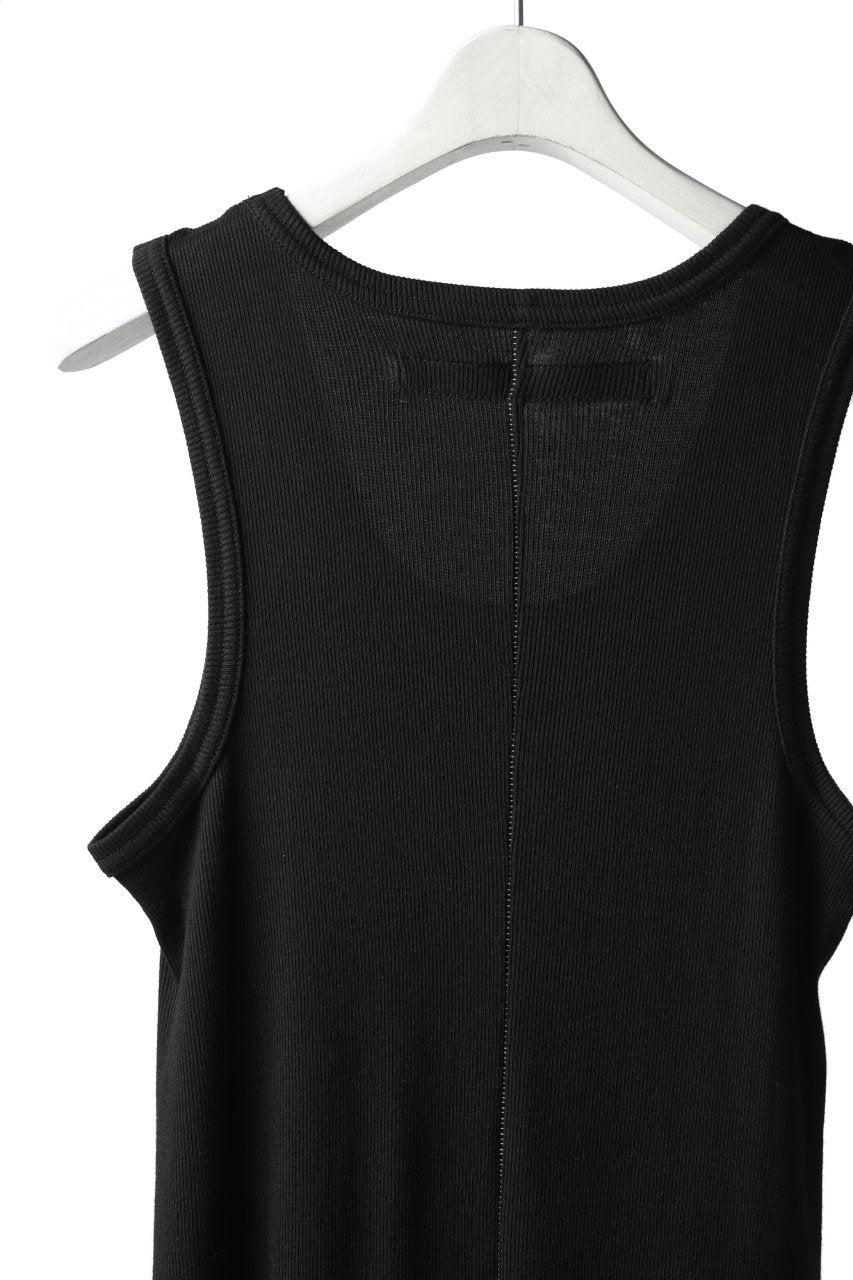 A.F ARTEFACT LONG TANK TOP / RIB COTTON  (BLACK)