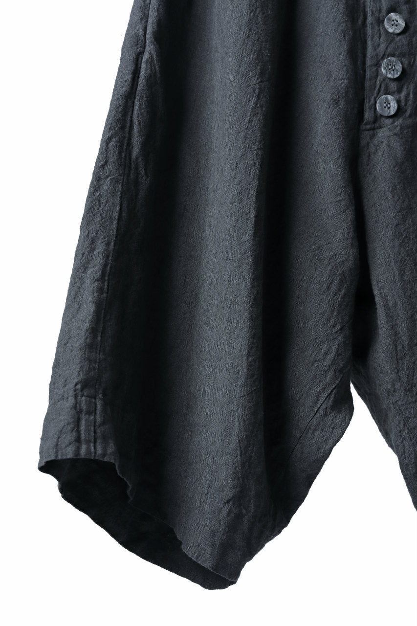 画像をギャラリービューアに読み込む, _vital covered pocket shorts / organic linen (DARK GREY)